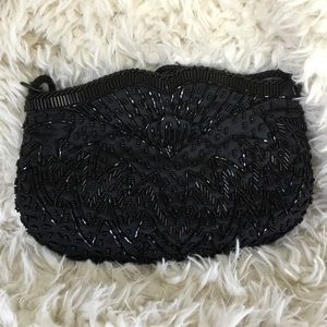 ~VINTAGE BEAUTIFUL BLACKED BEADED PURSE~